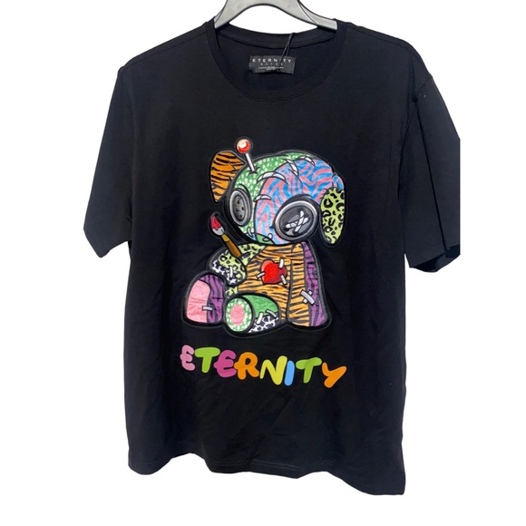 Eternity Outfit Mens T Shirt & Sweat Pants 2X Black Bear Multi Short Sleeve Crew - Picture 2 of 16